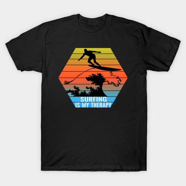 Surfing Is My Therapy T-Shirt by remixer2020